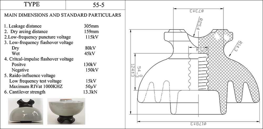 15kv 13kn ANSI 55-5 Isolador de porcelana tipo pino de alta tensão (9)